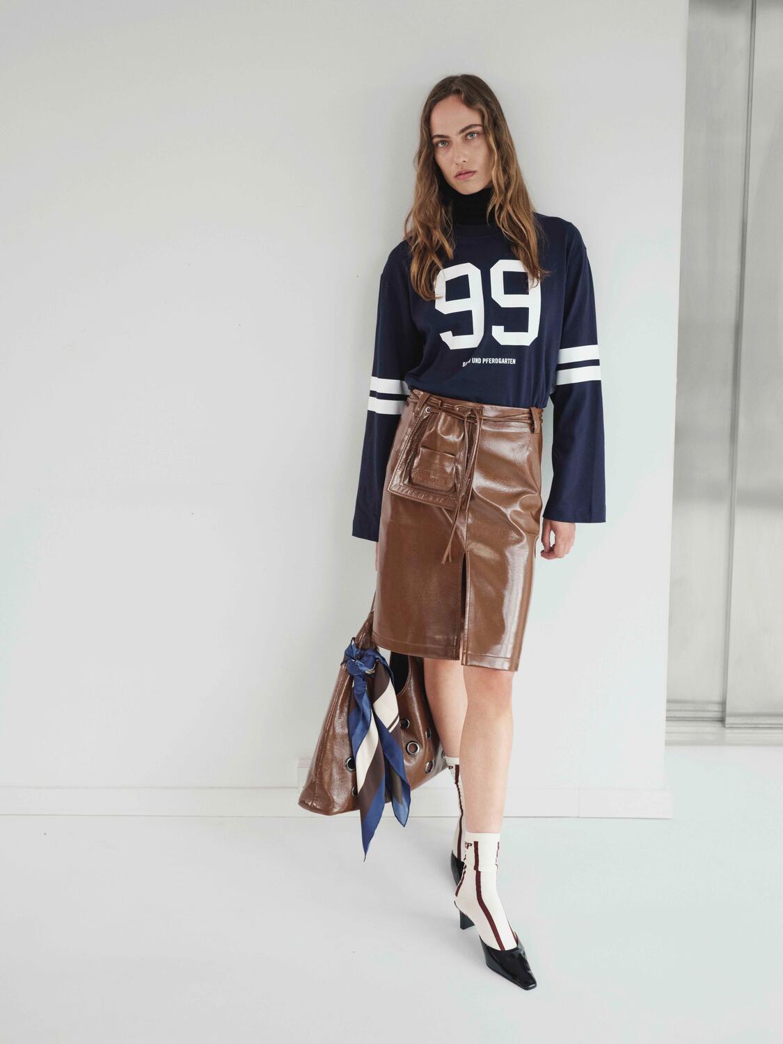 Jeevana langærmet t-shirt - Baritone Blue 99